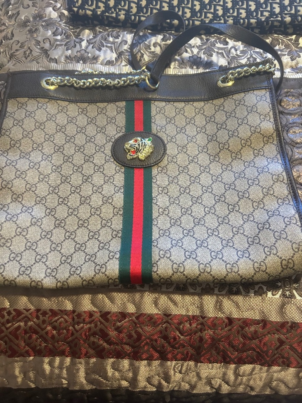 Gucci style brown tote